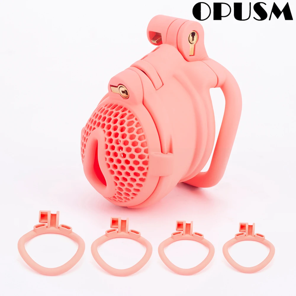 BDSM Honeycomb Convenient Slide Chastity Cage Male Lightweight Spikes Cock Cage Penis Ring Chastity Trainer Belt Sex Toy For Men