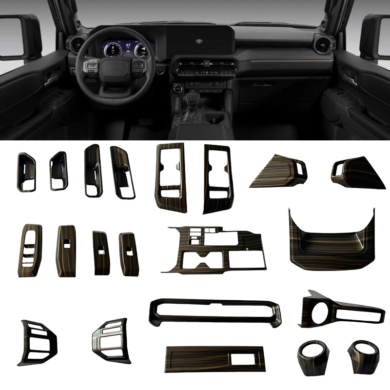 

Peach Wood Texture Car Interior Protective Sticker Central Control Panel Fit For 2024 2025 Toyota Land Cruiser 250 Prado Lc250