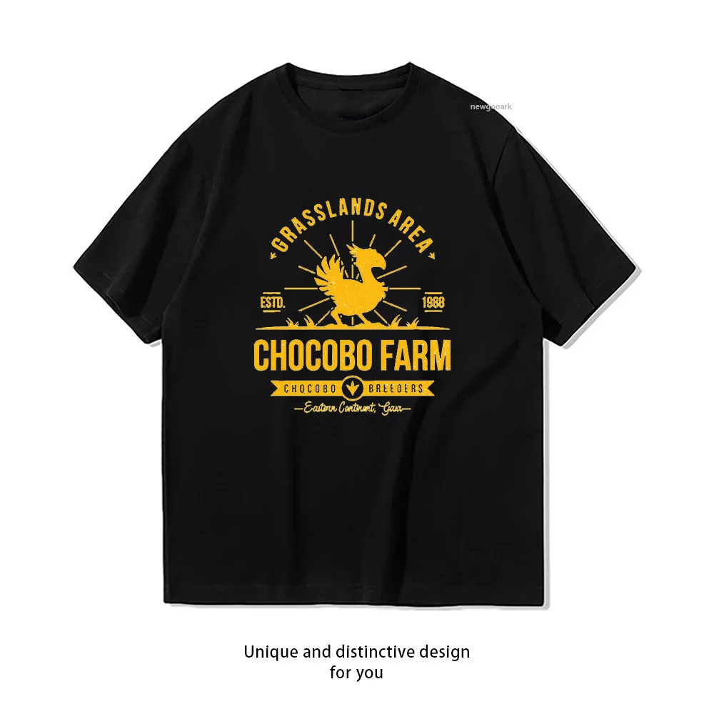 Chocobo Farm Classic T-Shirt Woman Man Casual Cotton Printed T Shirts Adult Streetwear Woman Clothing  ropa hombre