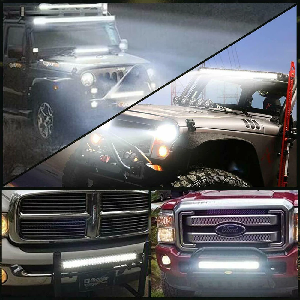 ANMINGPU 4-20 cali Off Road LED do baru 12V 24V Combo listwa świetlna LED/światło robocze do samochodu Jeep Truck Suv 4x4 Atv wyświetlacz LED