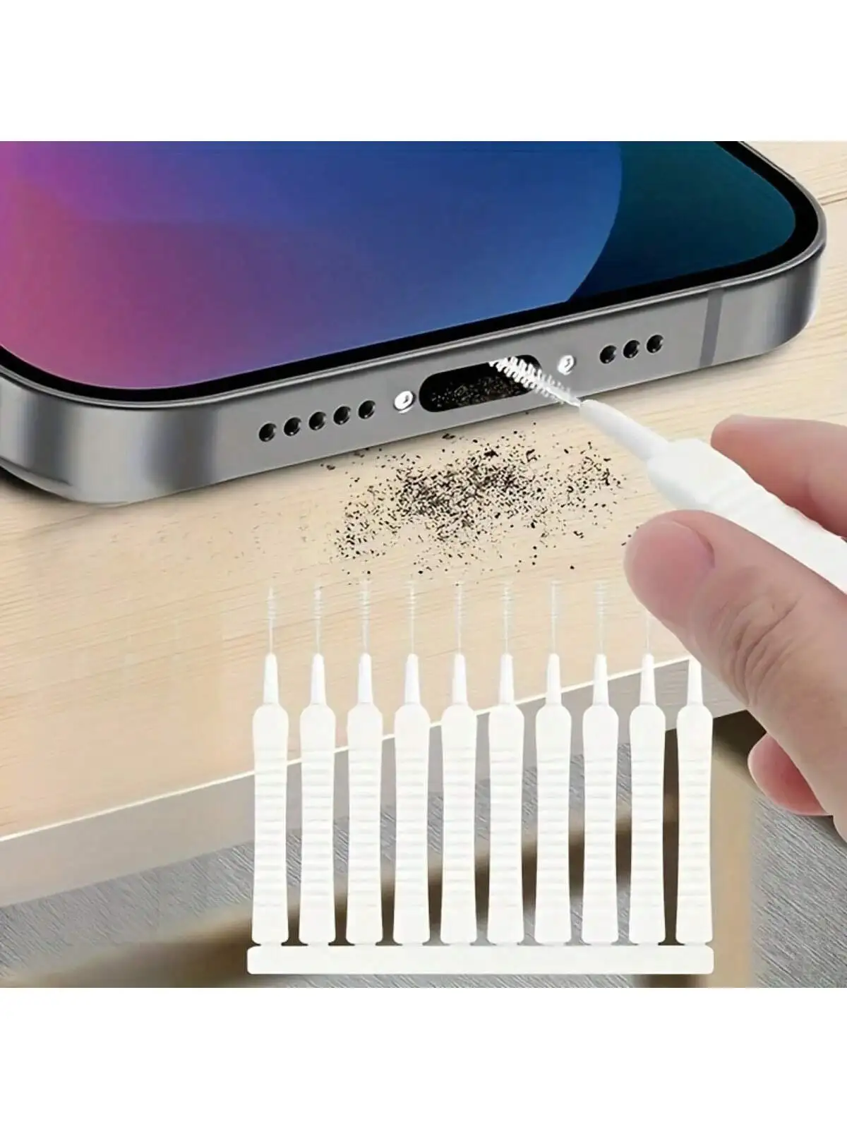 

10 pack ultra-thin multifunctional cleaning tool kit, suitable for charging ports, speakers, mobile phones, and shower heads