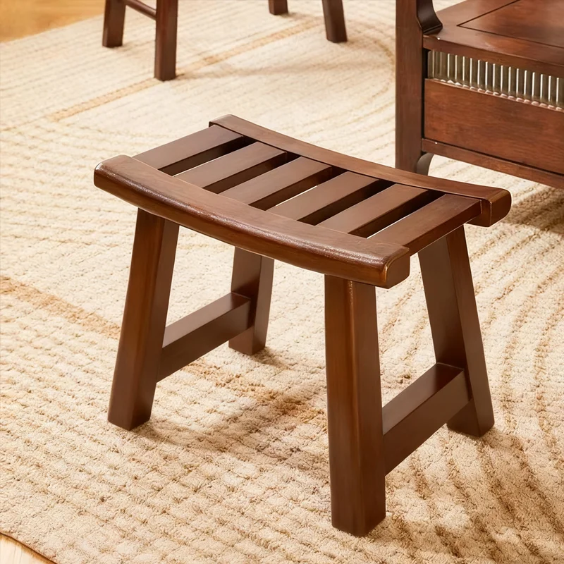 

Табурет для ванной комнаты из цельного дерева, противоскользящий устойчивый стул для душа, многофункциональный низкий табурет для гостиной, маленький табурет, табурет для смены обуви