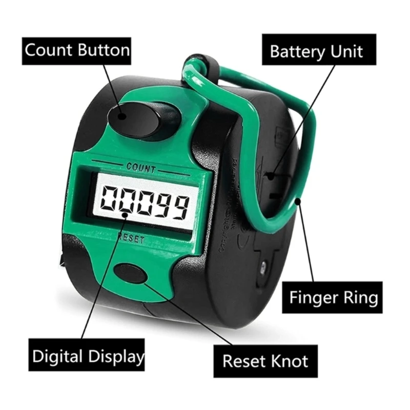 LCD Display Finger Counter Digital Tally Counter Handheld Lap Counter Portable 5-Digit Number Clicker for Fishing Dropship
