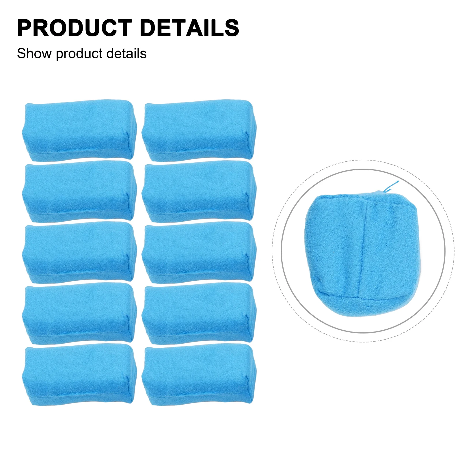 

High Density Sponge Soft Fiber Car Sponge Square Auto Tool 10PCS Blue Waxing Car Patint Cleaning Suede Sponge