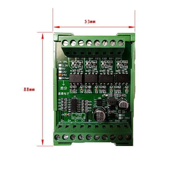 Single Ended to Differential / Long Line Drive Differential Isolation Servo Closed Loop Control RS422