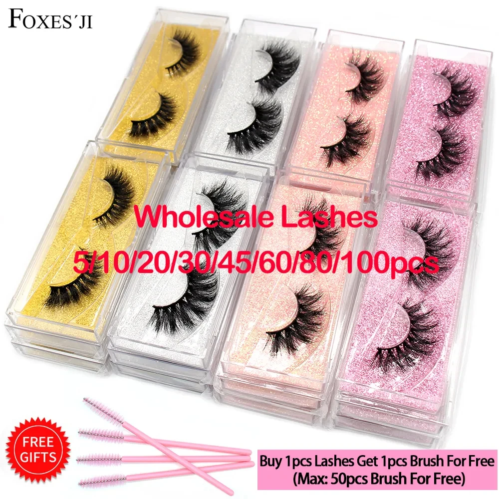 Mink Lashes Wholesale Items For Business 5/10/20/30/45/60/80/110pcs Natural Soft Fluffy Eyelash Extension Mink False Eyelashes