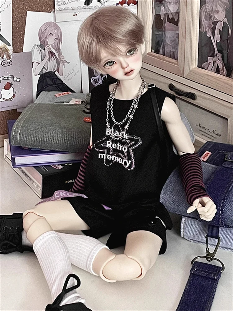 

BJD Doll Clothes For 1/4 Dolls Casual Outfit T-shirt Shorts Socks Knapsack Dolls Clothing Accessories
