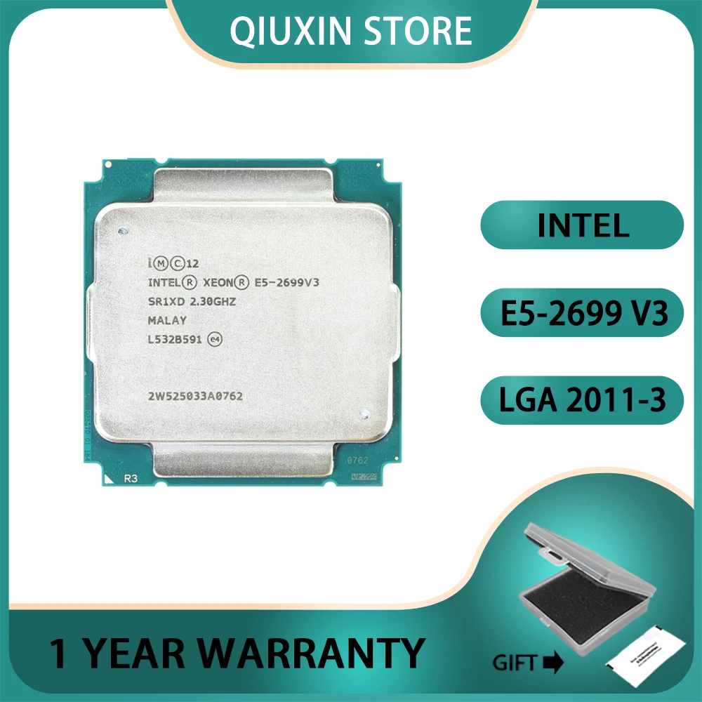 

Intel Xeon E5-2699 v3 CPU 2.3 GHz 18-Core 36-Thread 30MB 145W E5 2699v3 E5 2699 v3 Processor LGA 2011-3