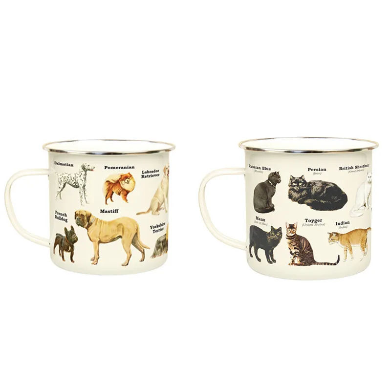 

Dog and Cat Creative Design Enamel Camping Mug