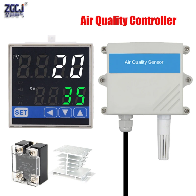 

Air quality Controller With Control and High alarm Output 0-2000ug/m3 PM2.5 PM10 Gas quality Detector With Alarm Relay Output