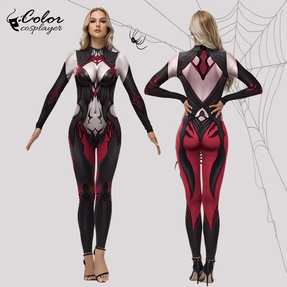 Color Cosplayer Spider Queen Cosplay Costume Game Hero Elise Jumpsuit Carnival Leggings Party Bodysuit Fancy Women Clothes