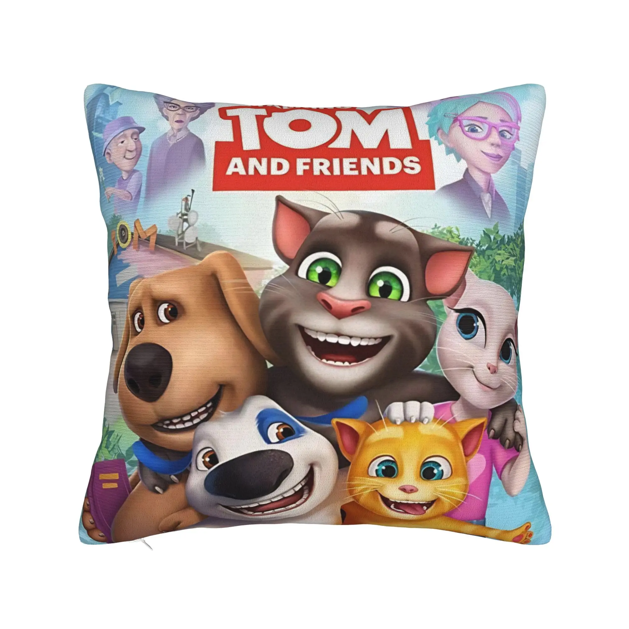 Decorative Pillow Covers T-Talking T-Tom And F-Friends Product Seat  Throw Pillow Case Cover Zippered Multi Size