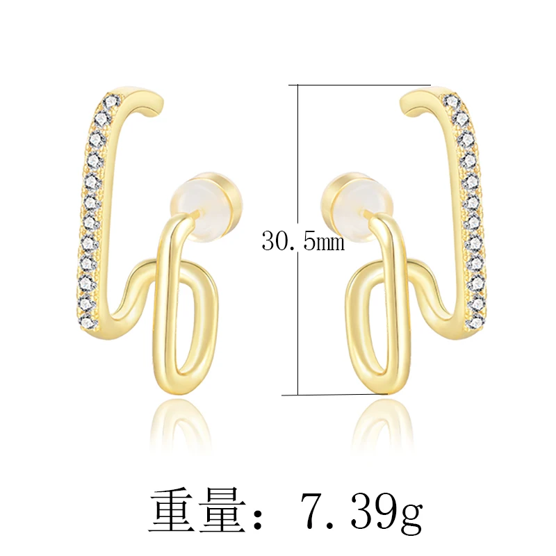 New design style simple personalize 18 gold plated twist earring