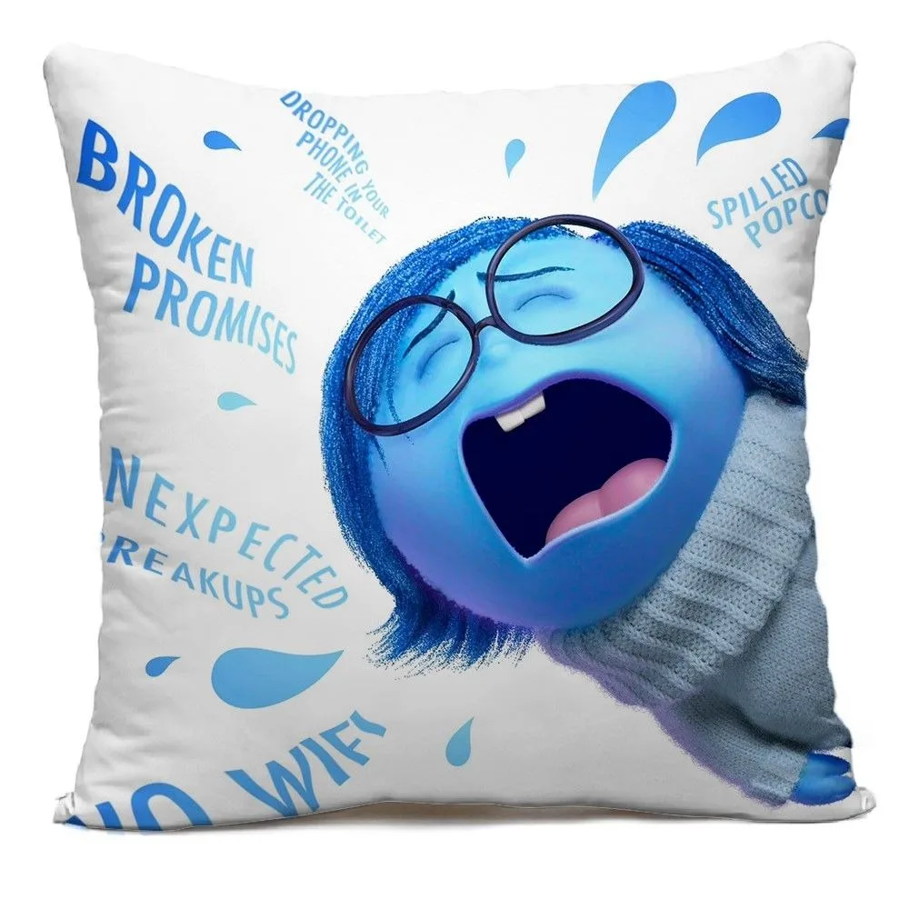 MINISO ديزني داخل خارج 2 وسادة تغطي ديكور المنزل على الوجهين طباعة وسادة مربعة غرفة المعيشة الديكور المخدة هدية