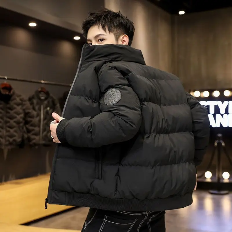 

Men's Winter Jaet New Sle down Cotton Padded Thiened Cotton Coat Korean Faion Teenage Student ort Loose Fit