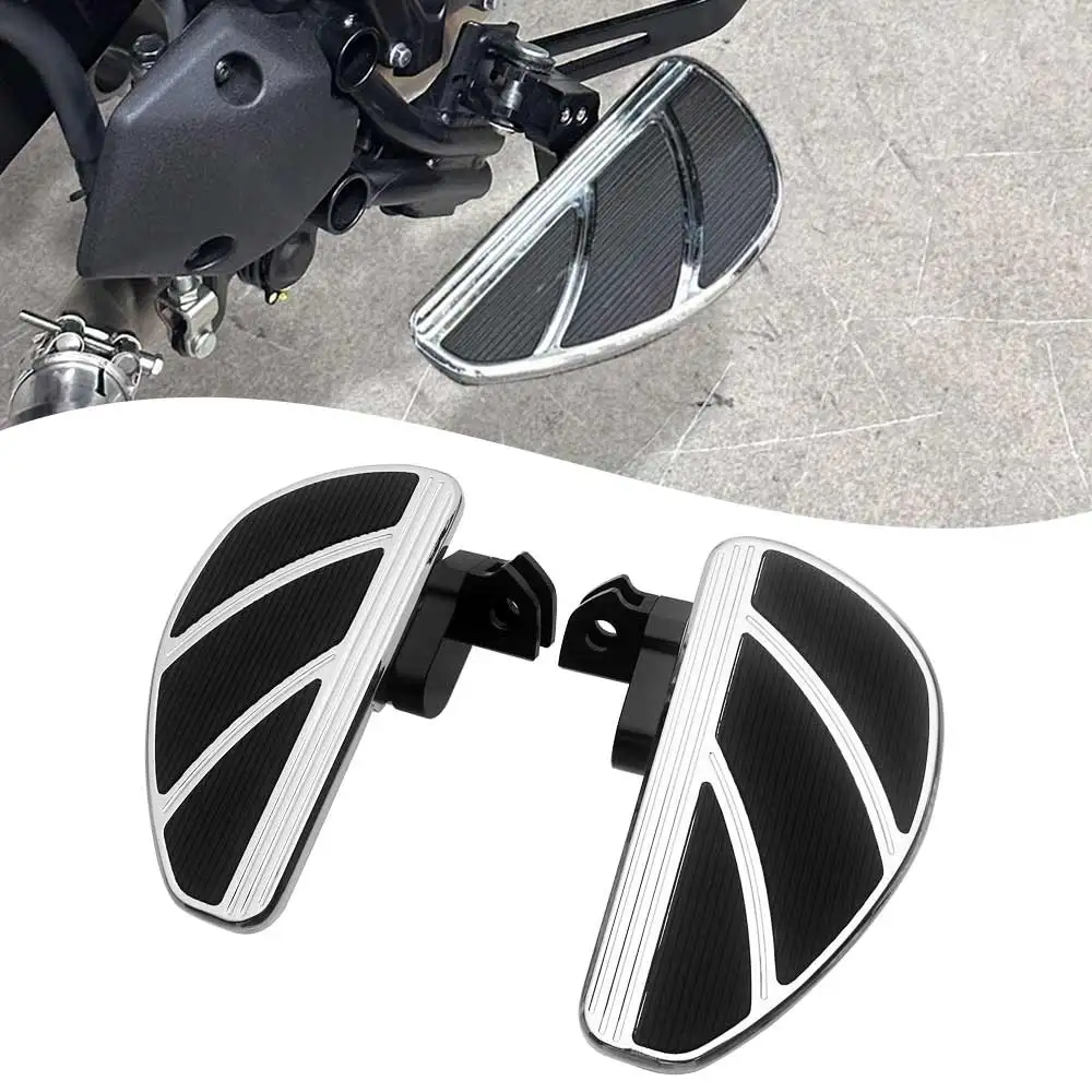 1Pair Front Rider Footboard Footrest Floorboards CNC Aluminum Chrome For Kawasaki Eliminator 500 SE ABS 2024-26 Motorcycle Parts