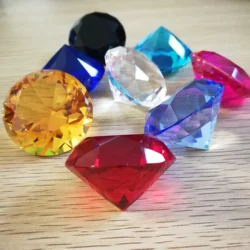 50mm Colors Cut Glass Giant Crystal Diamond Shaped Paperweight Decor Diy Jewelry Craft Gemstone Wedding Christmas Ornament Gifts