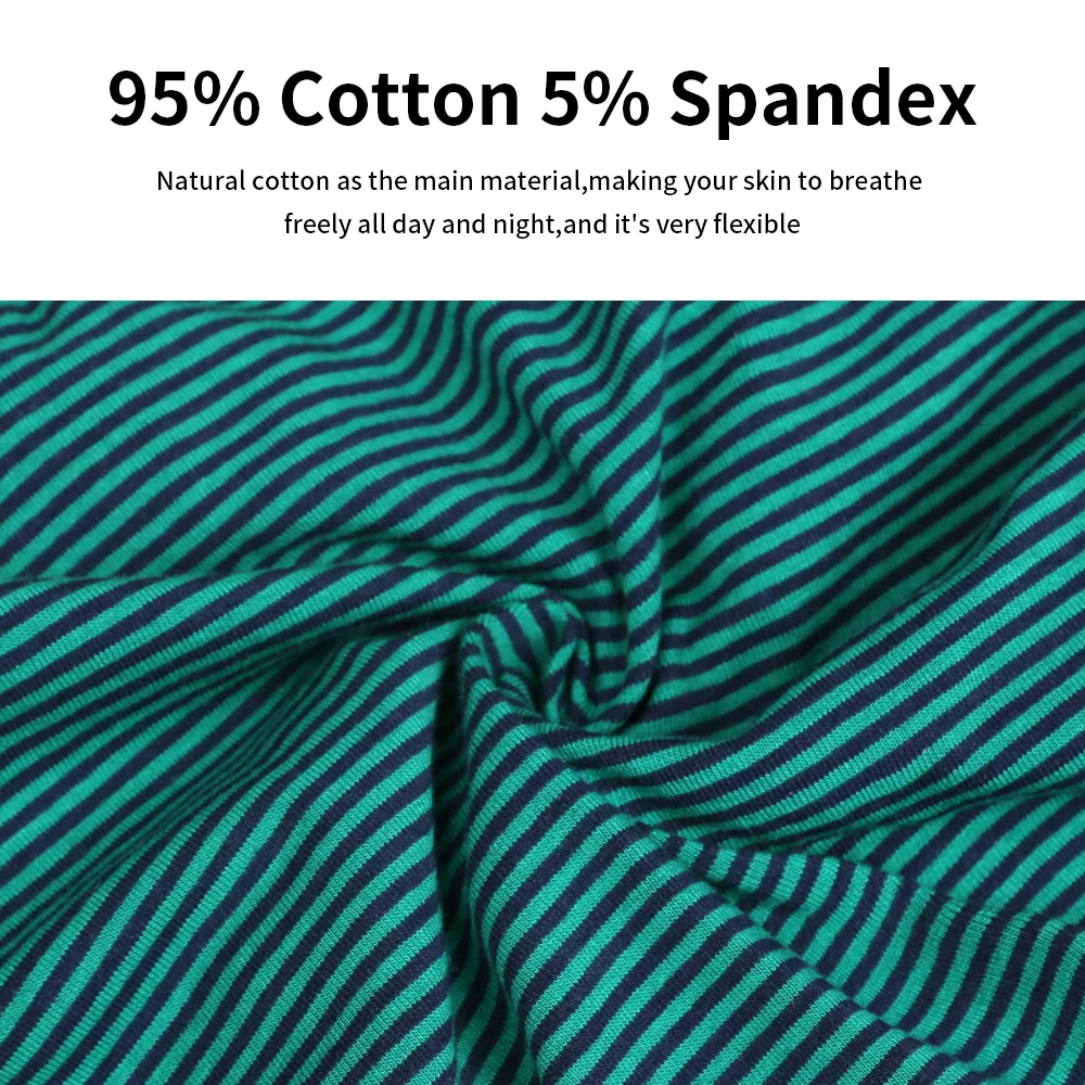 3Pack High Waist Cotton Briefs for Men Fashion Stripe Underwear Comfortable Modal Fabric Men's Boxer Shorts Home Clothes