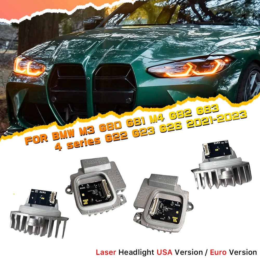 For BMW M3 M4 4 Series G80 G82 G83 G22 G23 G26 Laser Headlight Daytime Running Lights Angel Eyes DRL LED Module Yellow Blue Red