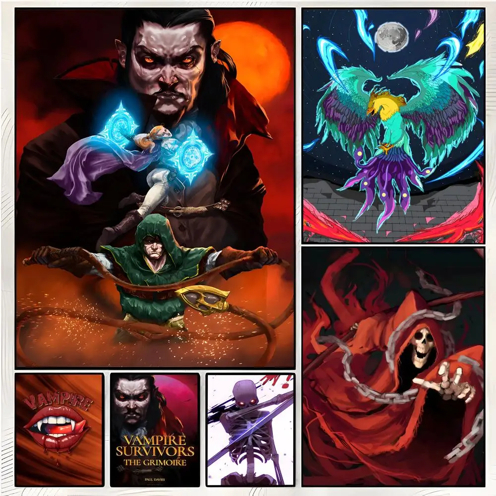 roguelike game V-Vampire Survivors Poster Superior Home Space Pub Indoor Decorative Art & Home Decor