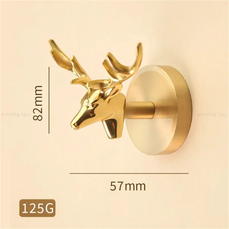 Golden Brass Wall Mounted Hook Towel Hooks Luxury Clothes Coat Hanger Key Holders For Behind Door Hooks No Drilling/Drilling