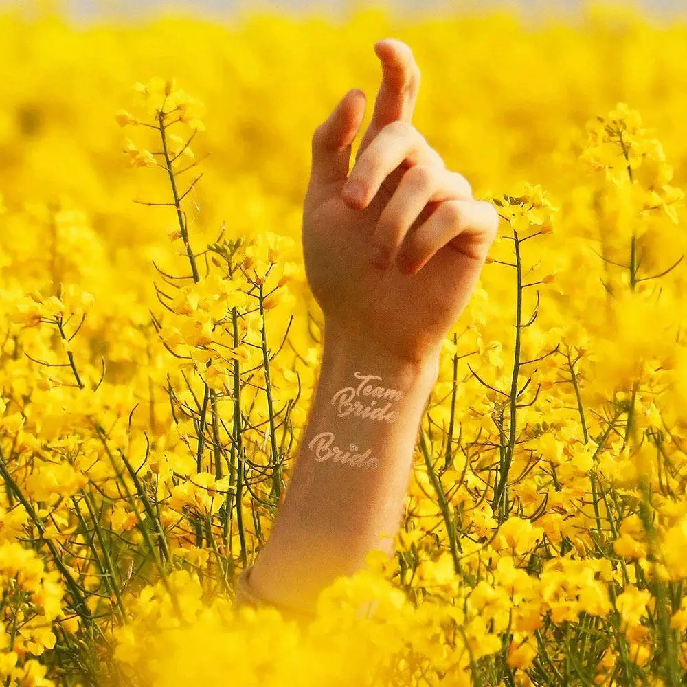 Golden Party Tattoo Stickers Waterproof Temporary Hot Stamping Sticker Creative Exquisite Wedding Bride Stickers Team Bride