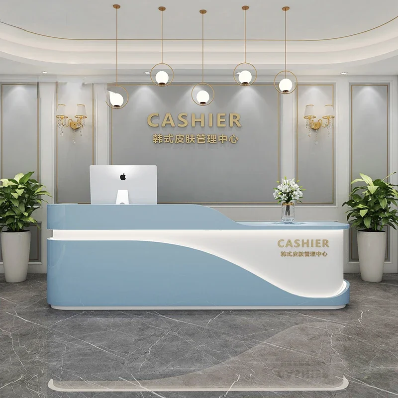 Modern Office Reception Desks Beauty Salon Bar Cashier Desk Dental Clinic Reception Desk Simple Clothing Store Counter Tables