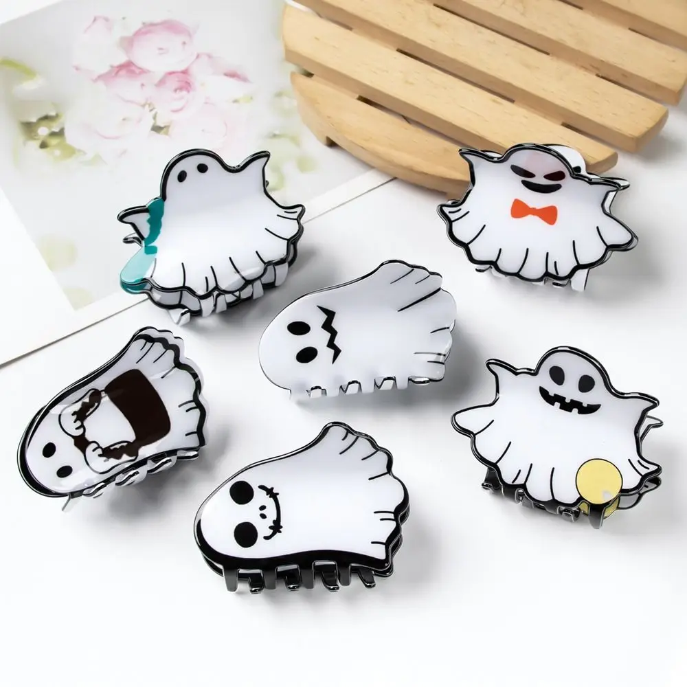 Fashion Halloween Ghost Hair Claw Skeleton Spider Web Butterfly Hair Clip Butterfly Korean Style Halloween Shark Clip Wash Face