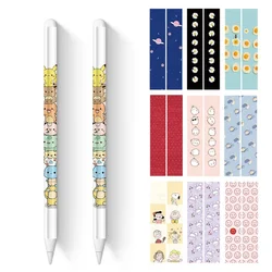 2 pz/lotto Cute Cartoon Rabbit Bear Flower Crayon Shin Chan Cover Film Sticker Skin per Apple Pencil 2