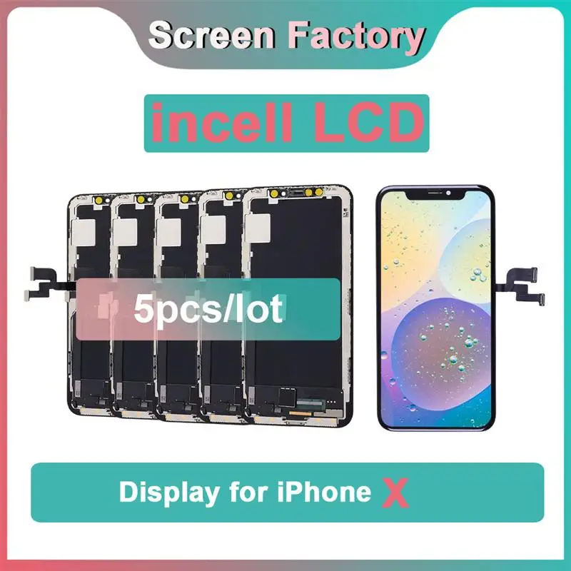 New! 5 Pcs Incell LCD Display for iPhone X XS XR 11 12 13 Mini 14 Pro Max 15 Plus Digitizer Assembly Touch Screen Replacement