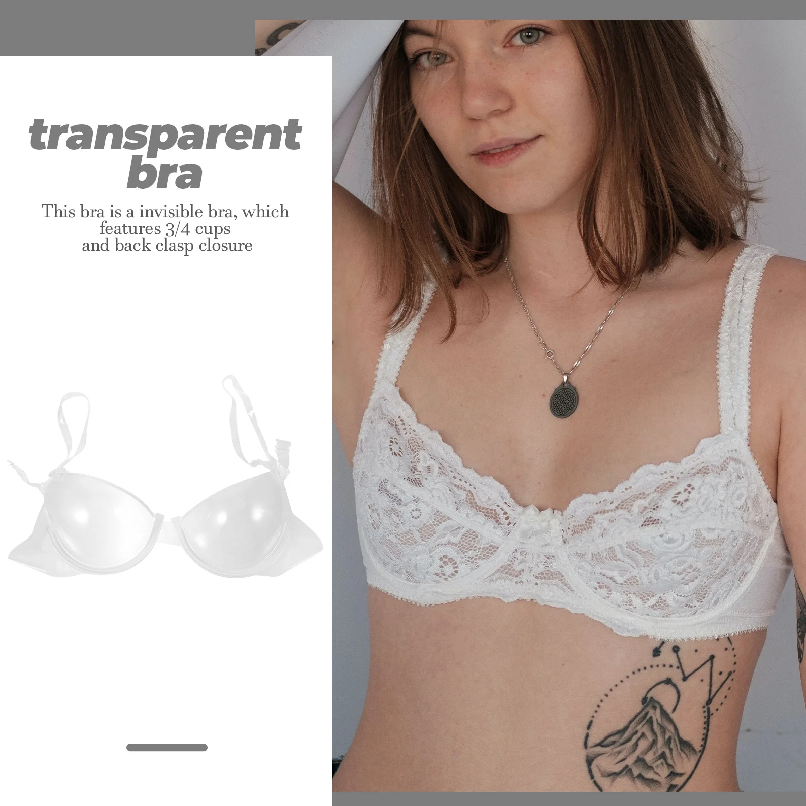 

Invisible Bras Clear Adjustable Strap Disposable Comfortable Travel Bras Women Seamless Half Transparent Plastic