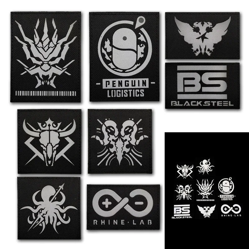 Arknights IR Reflective Patches Knight and Hunter Armband Tactical Morale Badge Hook&loop Patches on Clothes Backpack Applique