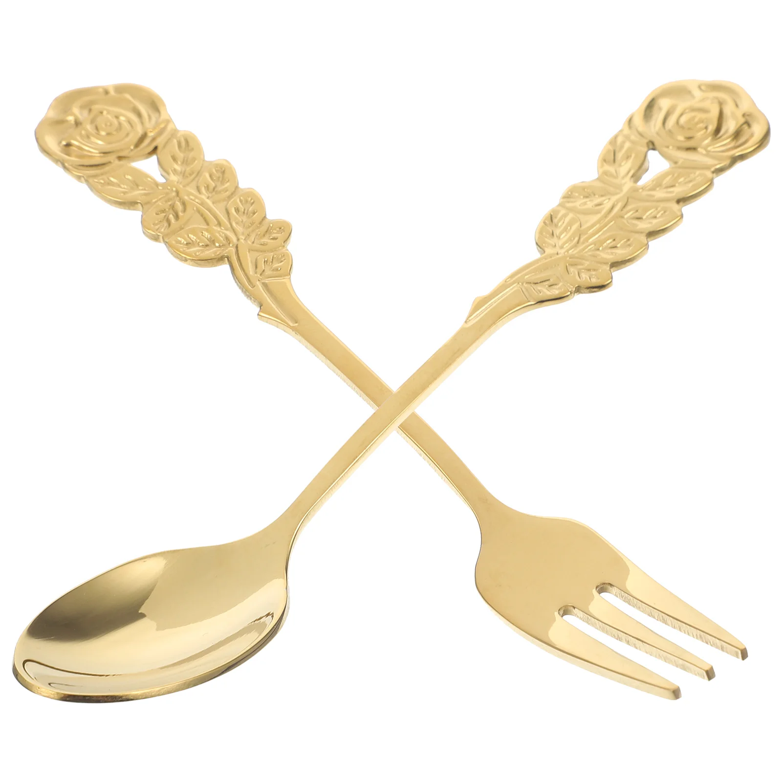 

Stainless Steel Cutlery Set Spoon Fork Dessert Fruit Knife Golden Tableware Kitchen Camping Travel Dining Utensils