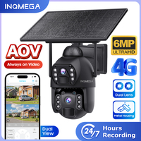 INQMEGA AOV 4G Solar Camera 6MP 3K Dual Lens Outdoor Surveillance Cameras 24/7 Video Recording Auto Tracking PTZ Night Vision