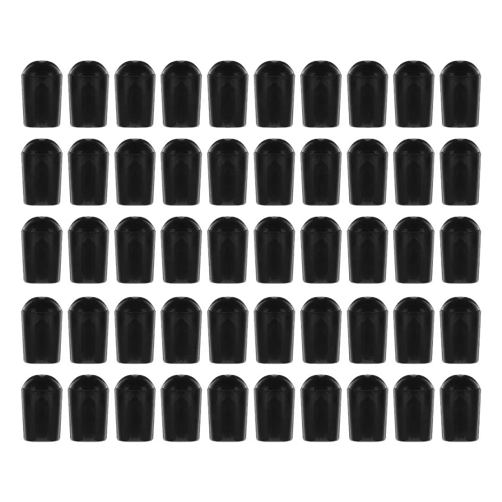 50Pcs PVC Rubber End Caps Hanger Protector Sleeve for Metal Tubing Screw Covers Wire Rack Tips Closet Storage Hook Accessories