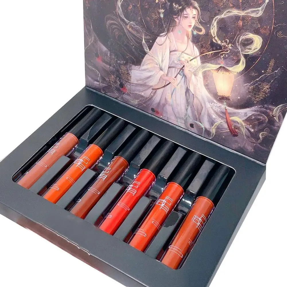 Chinois Prairie Jules Glaze Set, Rouge à lèvres longue durée, Velours blanchissant classique, Brume 256, Facile à documenter, Ne se décolore pas