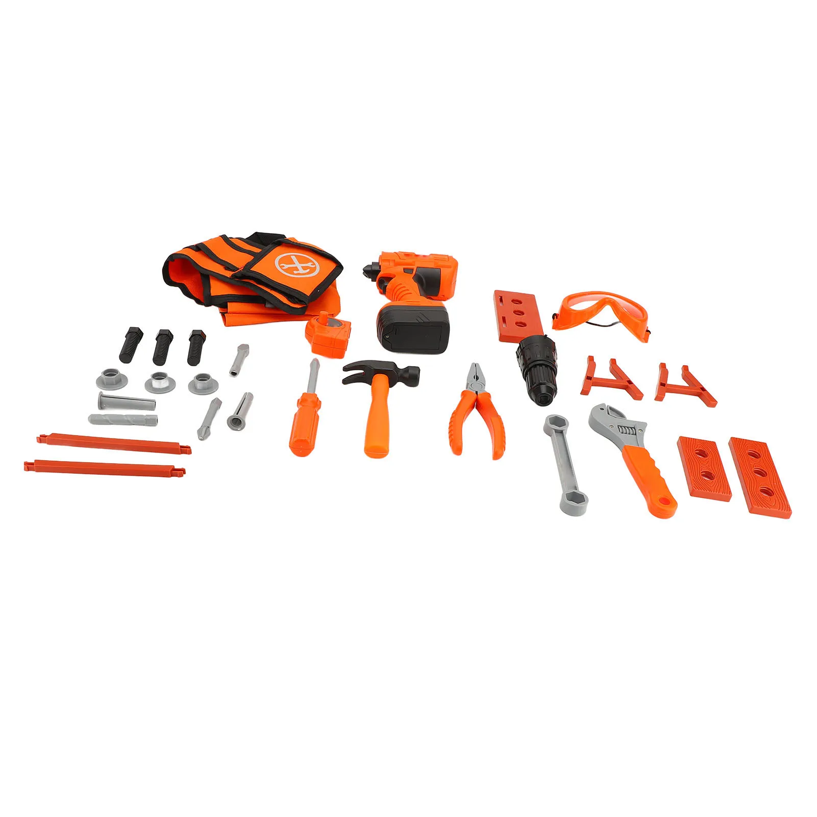 27pcs Electric Drill Screwdriver Toy Impact Drill Tool Little Boy Home Improvement Maintenance Worker Toy Set for Ages 4‑6