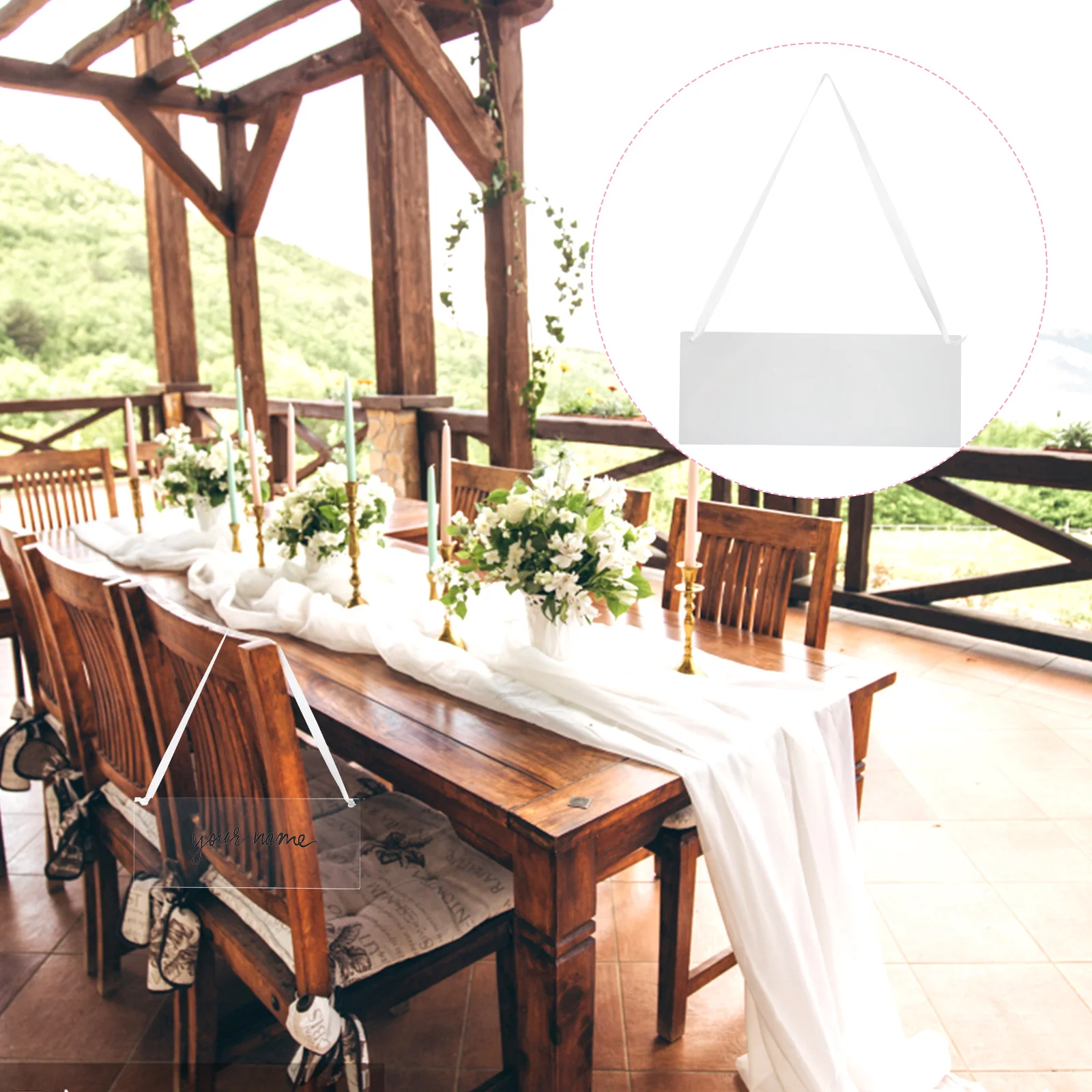 

6pcs Chair Reserved Signs Clear Acrylic Hanging For Wedding Party Business Events Elegant Seat Markers Minimalist Design