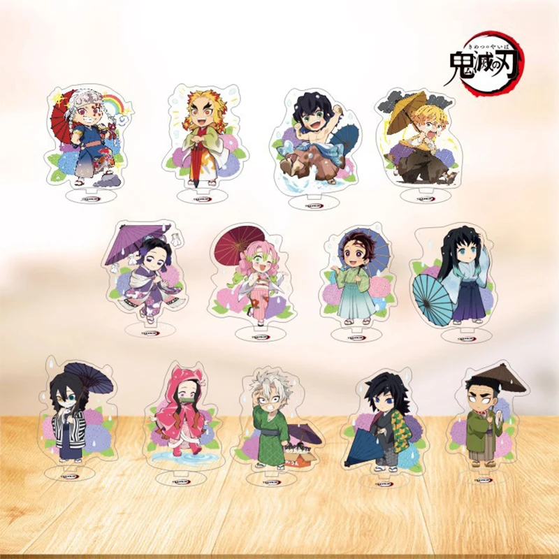 Japan Anime Demon Slayer Kimetsu No Yaiba Acrylic Stand Model Action Kamado Nezuko Hashibira Inosuke Desk Decoration Plate Toys