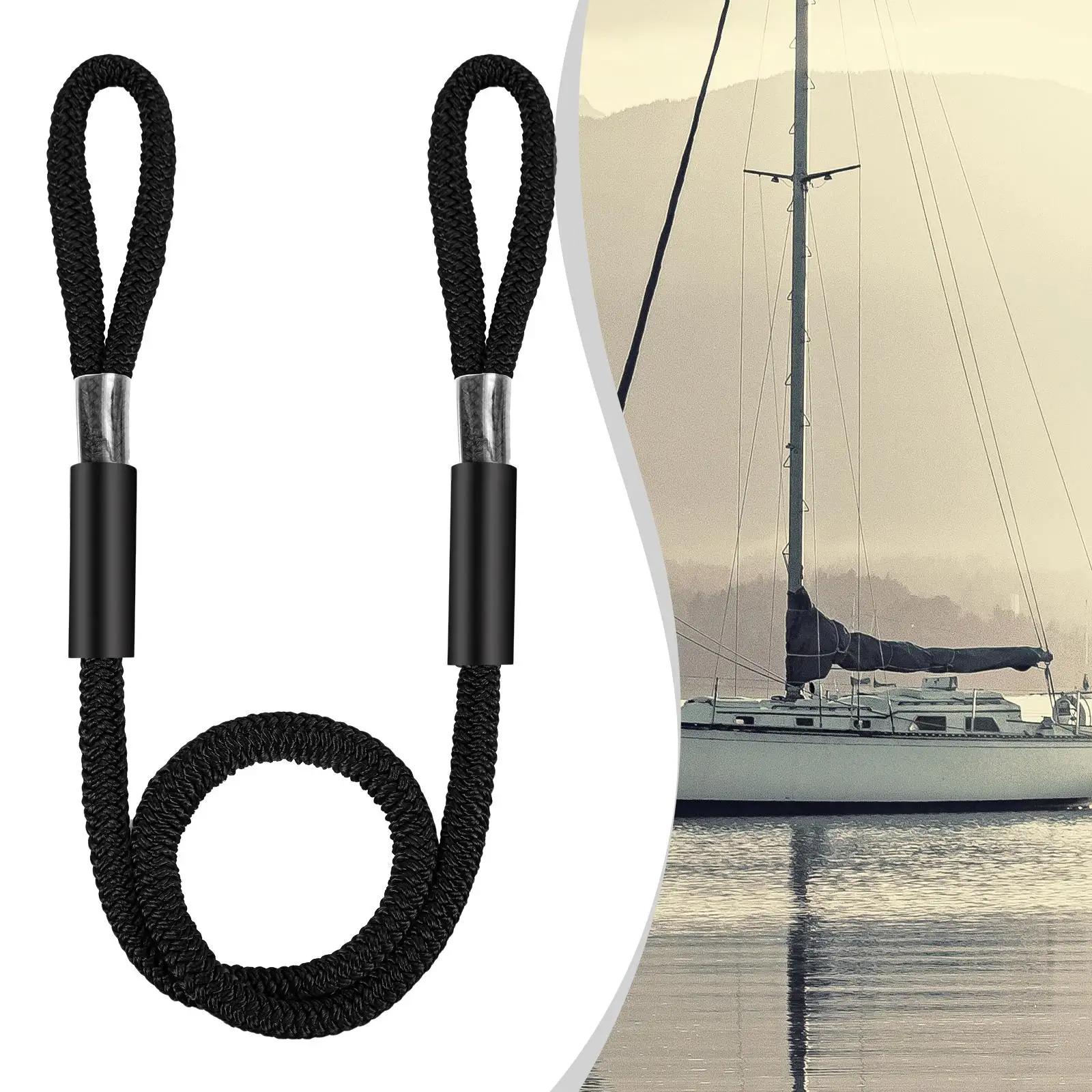 1/2 "Dock Line Nylon Resistente all'usura Facile da movimentazione Linea di barche Docking Corda di ormeggio Corda per barca per pesca Canoa Barca a motore Pontone