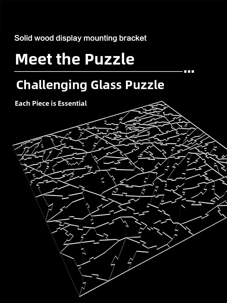 1000 Pieces Transparent Acrylic Broken Glass Puzzle High Difficulty Brain Teaser Irregular Hell Level Ten Puzzle Decoding