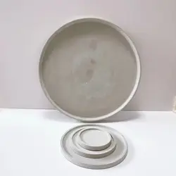 Round Cement Tray Mold DIY Epoxy Resin Jewelry Tray Large Gypsum Fruit Tray Mold DIY Home Decoration Crafts Concrete Plate Molds