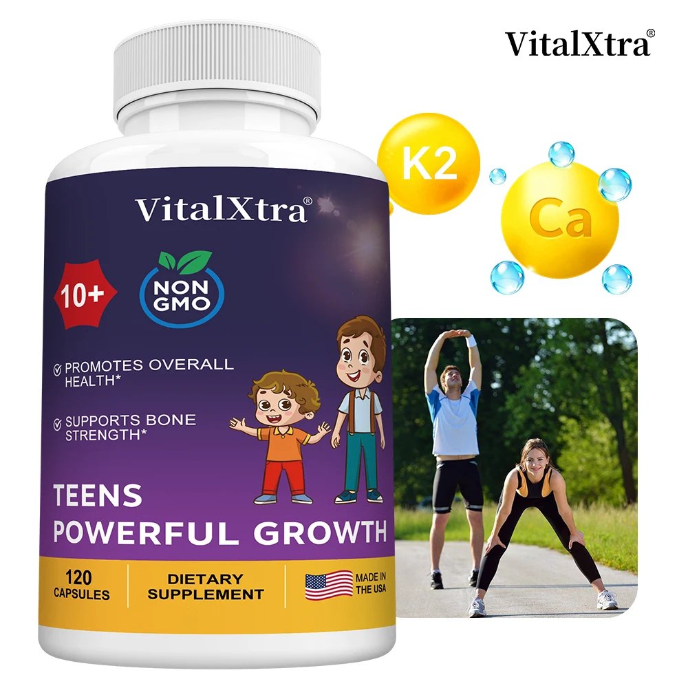 

Teen Vitamins and Calcium Supplement - Supports Bone Strength, Overall Health, and Immunity, Dietary Supplement