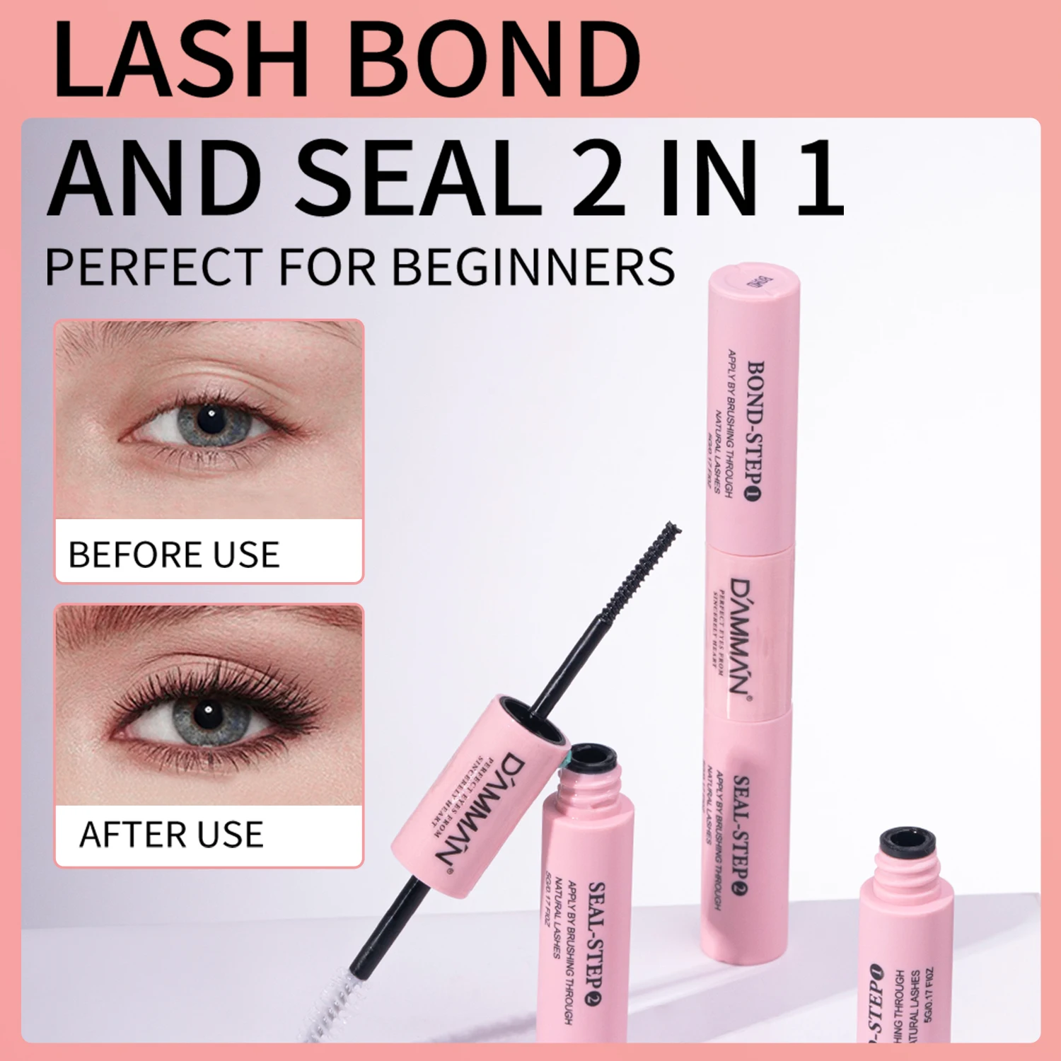 1 caixa damman 90d diy kit de extensão de cílios lash bond e selo 2 em 1 d curvatura 0.07mm espessura volume cílios luz natural cílios