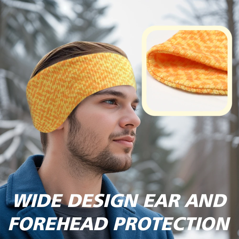 Winter Ear Warmers Warm Stretchy Knit Printed Sports Headband Fleece Fitness Earmuffs for Men Women