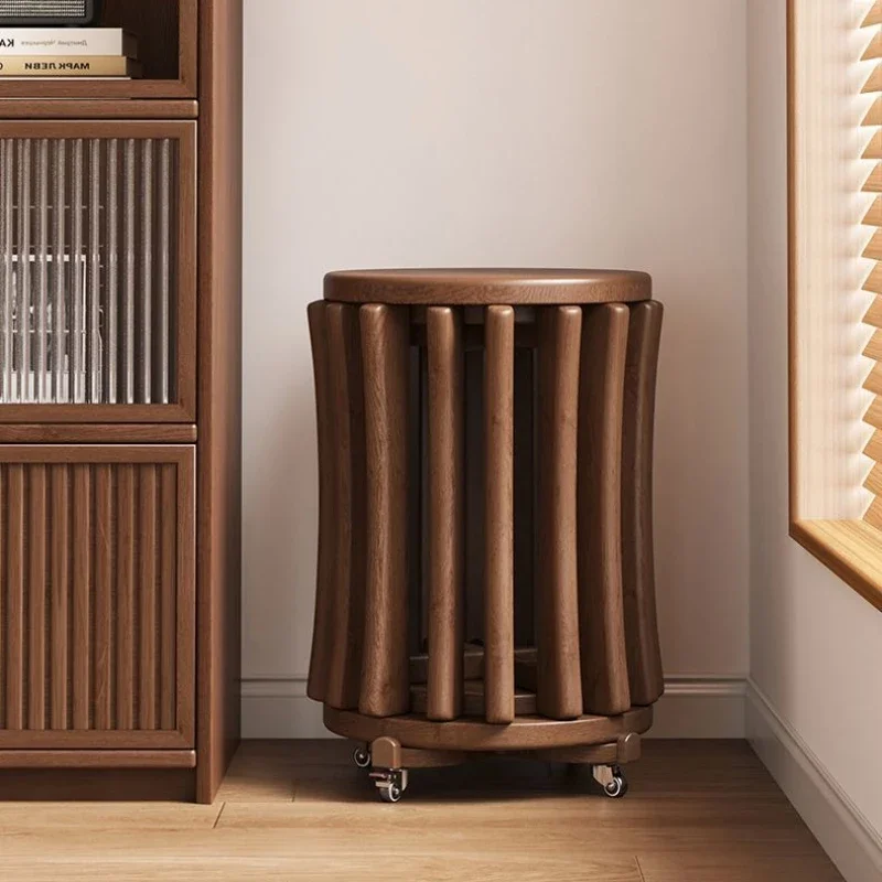 Solid wood stool creative stackable combination footstool home living room leisure bench storage round stool entrance shoe stool