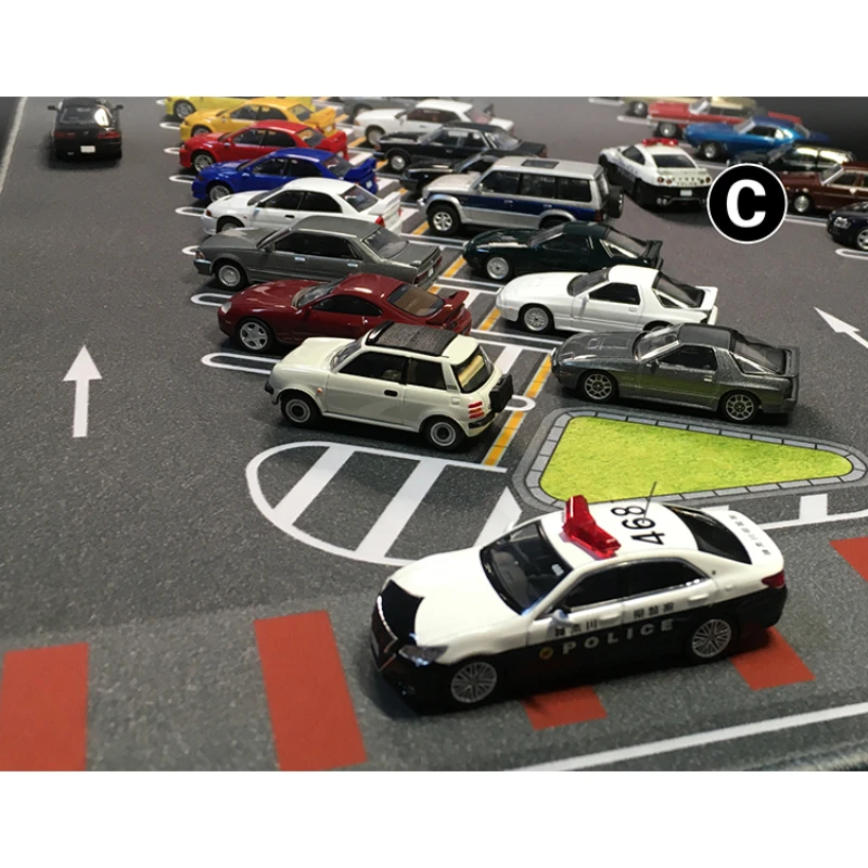Alfombrilla de escena de coche, accesorio de escena de carretera, alfombrilla de estacionamiento para vehículo fundido a presión, alfombrilla de ratón de exhibición de juguete, muestra regalos, 90x40cm, escala 1:64