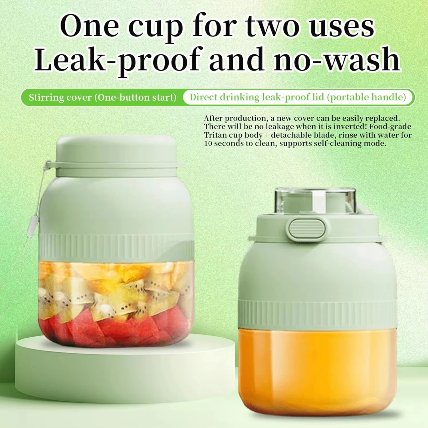 1 juego de exprimidor eléctrico, licuadora portátil recargable para batidos y milkshakes, adecuada para oficina, gimnasio y viajes