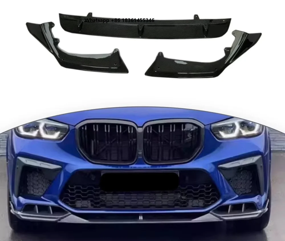 

For X5M F95 Car Lip Carbon Black Front Spoiler Diffuser Anterior Lip Front Shovel Chin Exterior Body Part Front Lip