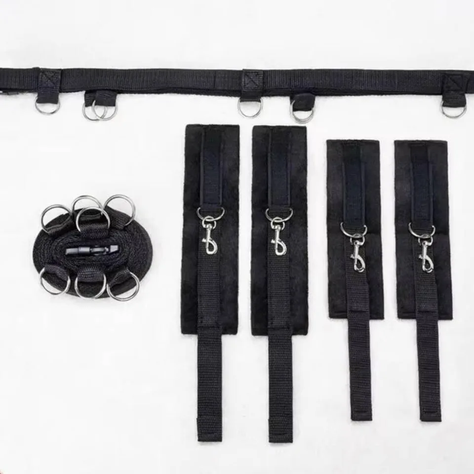 أصفاد أصفاد السرير ضبط النفس عدة الجنس BDSM عبودية بولي Suit البدلة Dominatrix الكبار لعبة الجنس للزوجين النساء الرجال SM الجنس ألعاب الكبار